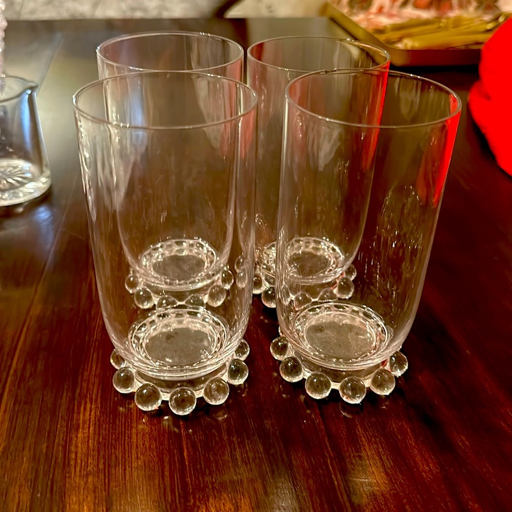 Imperial glass candlewick set of four tea glasses